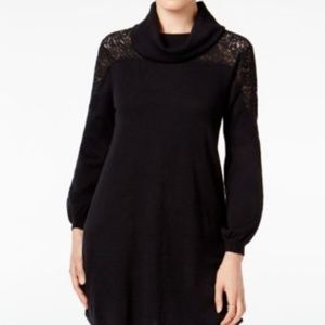 Style Co Petite Cowl-Neck Lace Sweater